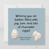 Jolie aquarelle Bunny Pâques plat Carte de voeux (Dos)