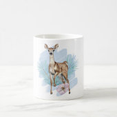 Jolie aquarelle Cerf Pine Feuille Mug de vacances (Centre)