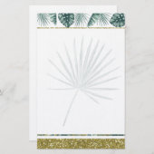 Jolie aquarelle feuille tropicale papeterie (Devant / Derrière)