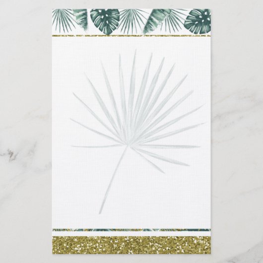 Jolie aquarelle feuille tropicale papeterie (Devant)