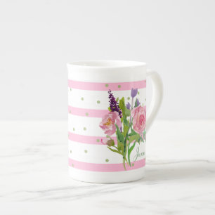 Jolie aquarelle Fleurs Personnalisées Chine Mug