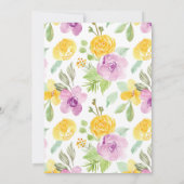 Jolie aquarelle Floral 8e anniversaire Invitation  (Dos)