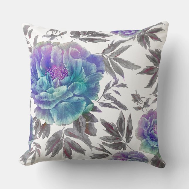 Jolie aquarelle Floral Coussin réversible (Recto)