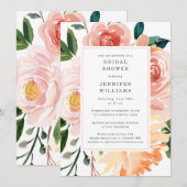 Jolie aquarelle Floral Douche nuptiale Invitation (Devant / Derrière)