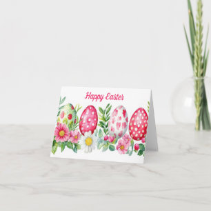 Jolie aquarelle Floral Oeuf de Pâques Carte de vac