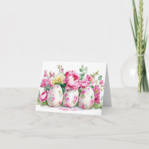 Jolie aquarelle Floral OEufs de Pâques Carte de va