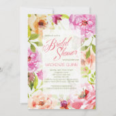 Jolie aquarelle Florale Invitation (Devant)