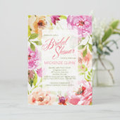 Jolie aquarelle Florale Invitation (Debout devant)