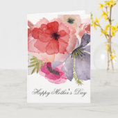 Jolie aquarelle Florals Carte de jour des mères (Fleur jaune)