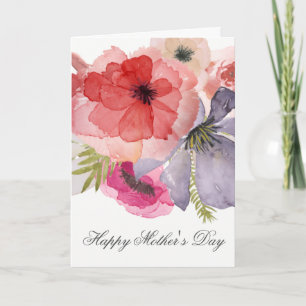 Jolie aquarelle Florals Carte de jour des mères