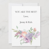 Jolie aquarelle Florals Carte de jour des mères (Dos)