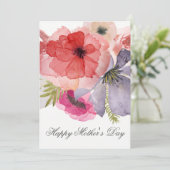Jolie aquarelle Florals Carte de jour des mères (Debout devant)