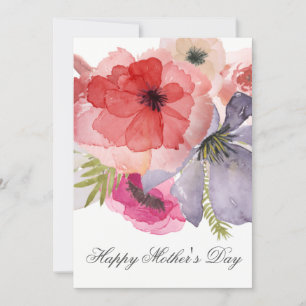 Jolie aquarelle Florals Carte de jour des mères