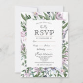 Jolie aquarelle frontière florale invitation (Devant)