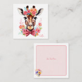 Jolie aquarelle Giraffe Carte pour notes (Devant / Derrière)