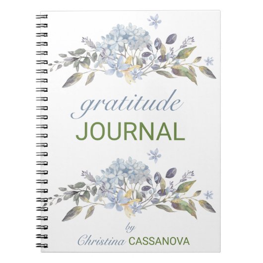 Jolie aquarelle Journal de la Gratitude Florale (Devant)