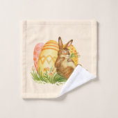 Jolie aquarelle lapins de pâques (Gant de toilette)