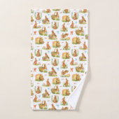 Jolie aquarelle lapins de pâques (Serviette à main)