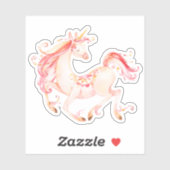 Jolie aquarelle licorne autocollant (Feuille)