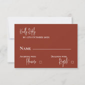 Jolie aquarelle Moody Orange Floral Wedding RSVP (Dos)