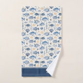 Jolie aquarelle Ocean Fishtern avec nom (Serviette à main)