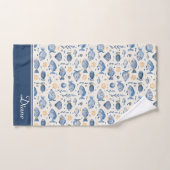 Jolie aquarelle Ocean Fishtern avec nom (Serviette à main)