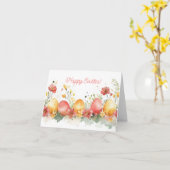 Jolie aquarelle OEufs de Pâques Carte de vacances (Fleur jaune)