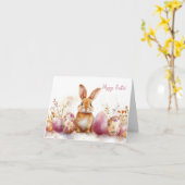 Jolie aquarelle OEufs de Pâques Carte de vacances (Fleur jaune)