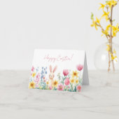 Jolie aquarelle OEufs de Pâques Carte de vacances (Fleur jaune)