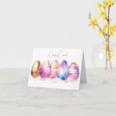 Jolie aquarelle OEufs de Pâques Carte de vacances (Fleur jaune)