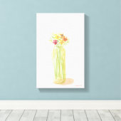 Jolie Aquarelle Originale Fleurs Sur Toile (Insitu (Plancher de Bois))