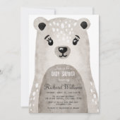 Jolie aquarelle ours garçon baby shower invitation (Devant)