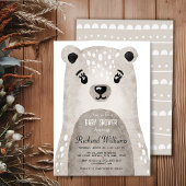 Jolie aquarelle ours garçon baby shower invitation