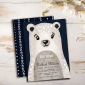 Jolie aquarelle ours garçon baby shower invitation