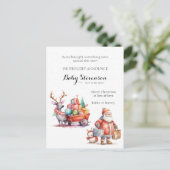 Jolie aquarelle père Noël grossesse faire-part (Debout devant)
