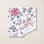 Jolie aquarelle Poinsettias et Eucalyptus (Gant de toilette)