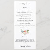 Jolie aquarelle Programme de mariage floral (Dos)