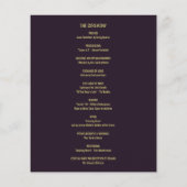 Jolie aquarelle Purple et Gold Wedding Programme (Dos)