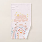 Jolie aquarelle rose arc-en-ciel enfants (Serviette à main)