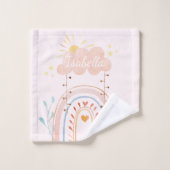 Jolie aquarelle rose arc-en-ciel enfants (Gant de toilette)