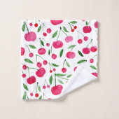 Jolie aquarelle rouge cerises motif (Gant de toilette)
