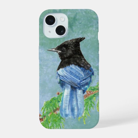 Jolie Art Animalier Geai Stellaires Aquarelle (Verso)
