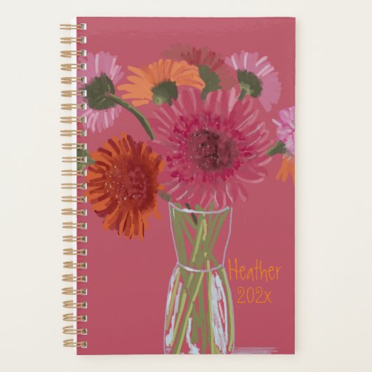 Jolie Art GerberaFlower Illustration moderne+ Nom (Devant)