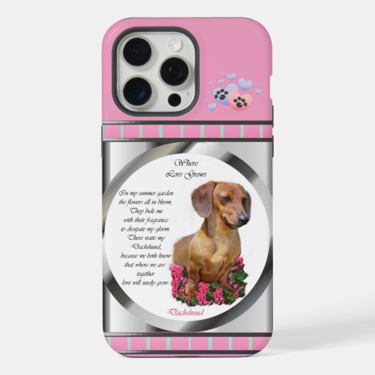 Jolie Art moderne rose Dachshund Chien (Verso)