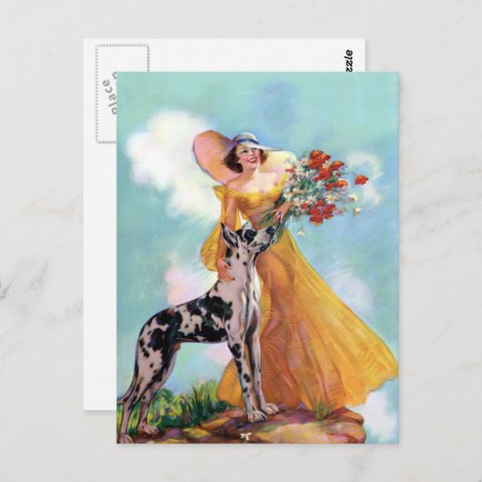 Jolie Art rétro en Carte pour notes (Devant / Derrière)