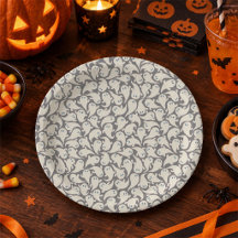 Jolie assiette en papier fantôme Halloween. Fantôm