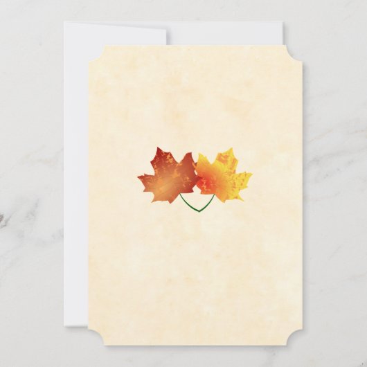 Jolie Automne Feuilles Automne Mariage Invitations (Dos)