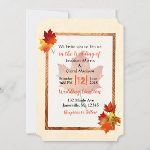 Jolie Automne Feuilles Automne Mariage Invitations