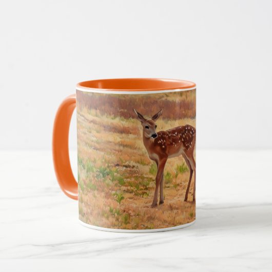 Jolie Baby Deer Fawn Art Mug Cup (Devant gauche)