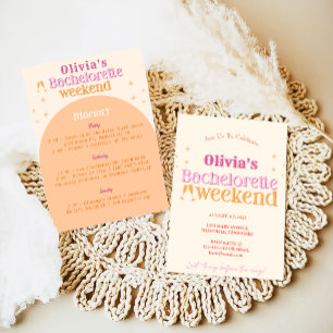 Jolie Bachelorette Week-end Itinéraire Invitation